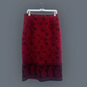 Maroon and Black Paisley Skirt